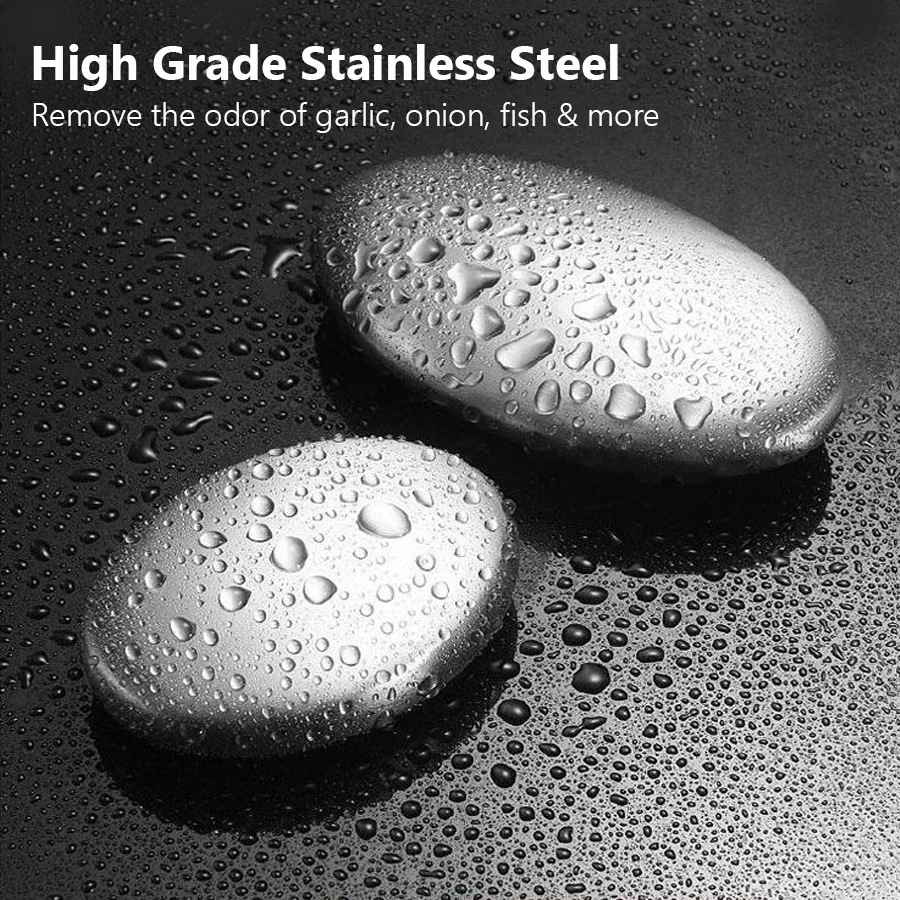 Stainless Steel Odor Removing Soap Bar, Odor Eliminator Hand Soap for Garlic Fish Onion Smells, Reusable Soap for Cleaning