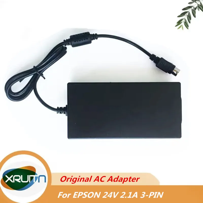 Genuine AC Adapter DC 24V 2.1A 3PIN 60W Power Supply For EPSON Samsung Bixolon Gprinter NCR RealPOS POS Thermal Receipt Printer