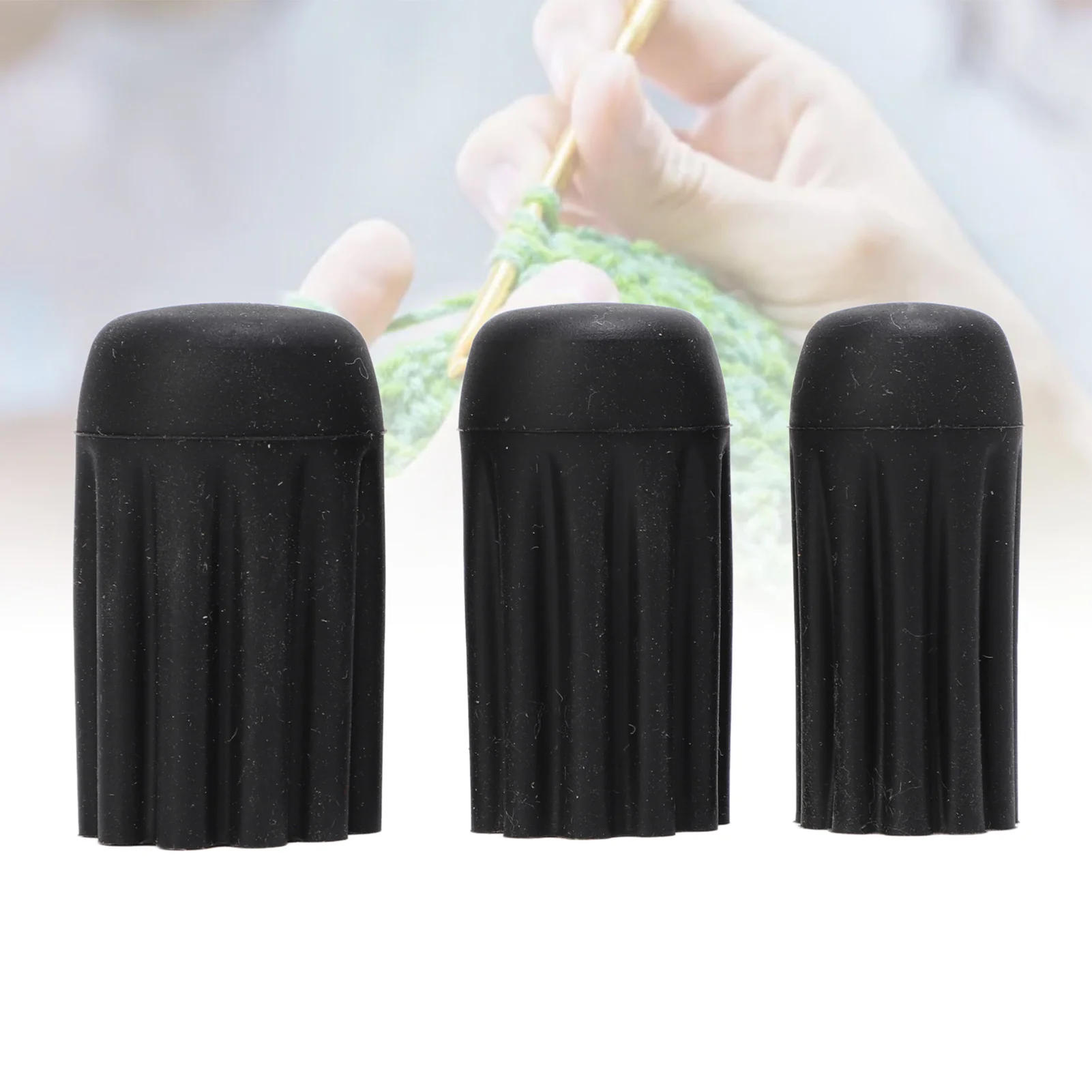 3Pcs Silicone Finger Guards for Sewing Embroidery Hot Glue Gun Thimble Protectors 3 Sizes Silicone Finger Thimble Guards