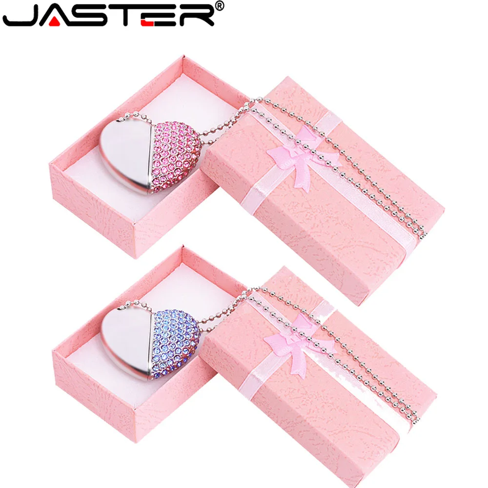 

USB-флеш-накопитель Crystal Heart + Pink Box, бесплатный индивидуальный логотип, 128 ГБ, 64 ГБ, высокоскоростной флэш-накопитель, 32 ГБ, свадебные палочки Gitf