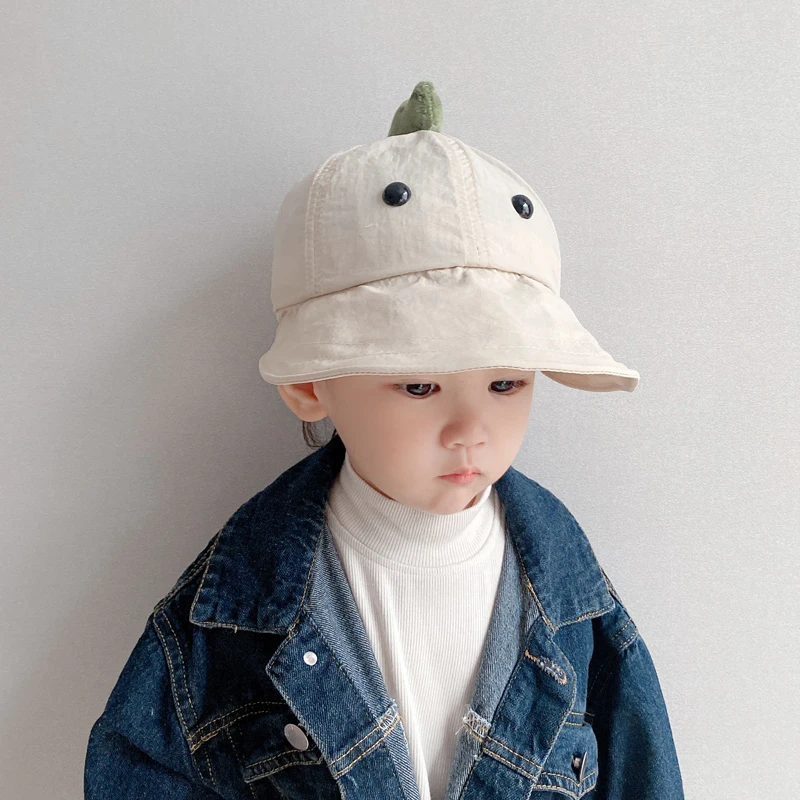 Summer Spring Baby Baseball Caps Cartoon Dinosaur Pattern Thin Breathable Quick Drying Outdoor Sun Hats For Kids Boys Girls