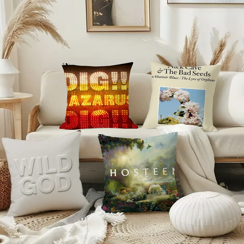 Band N-Nick C-Cave And The B-Bad S-Seeds Pillow Case Cover Square Sofa With For Pattern Comfortable Cushionsuitable