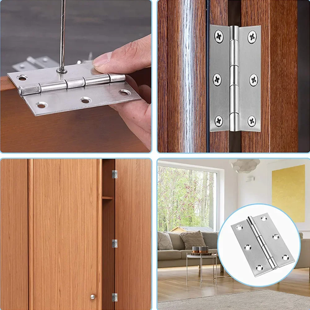 4pcs/set Stainless Steel Folding Hinge 2 Inch Door And Window Hinge Is Assigned Screws Home Furniture Hardware Door Hinge image 6