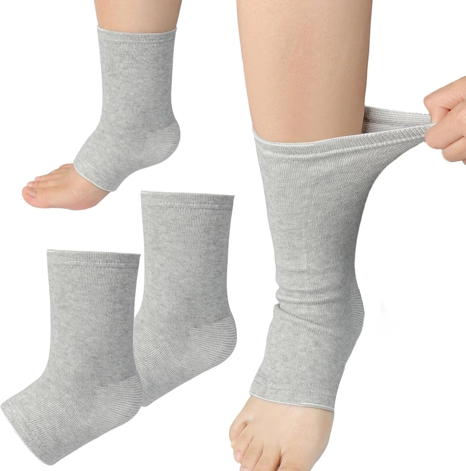 1 Paar Bambusfaser-Kompressionssocken für Männer & Frauen - Ultraweiche & Atmungsaktive Knöchel-Fuß-Ärmel, Ganztägiger Komfort zum Laufen