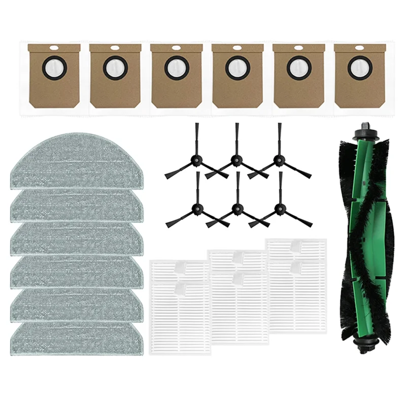 

A98G-For Cecotec Conga 8490 Ultimate Ultra Power Home Vacuum Replacement Kit- Main Brush, Side Brush, Filter, Mop Cloths, Dust B