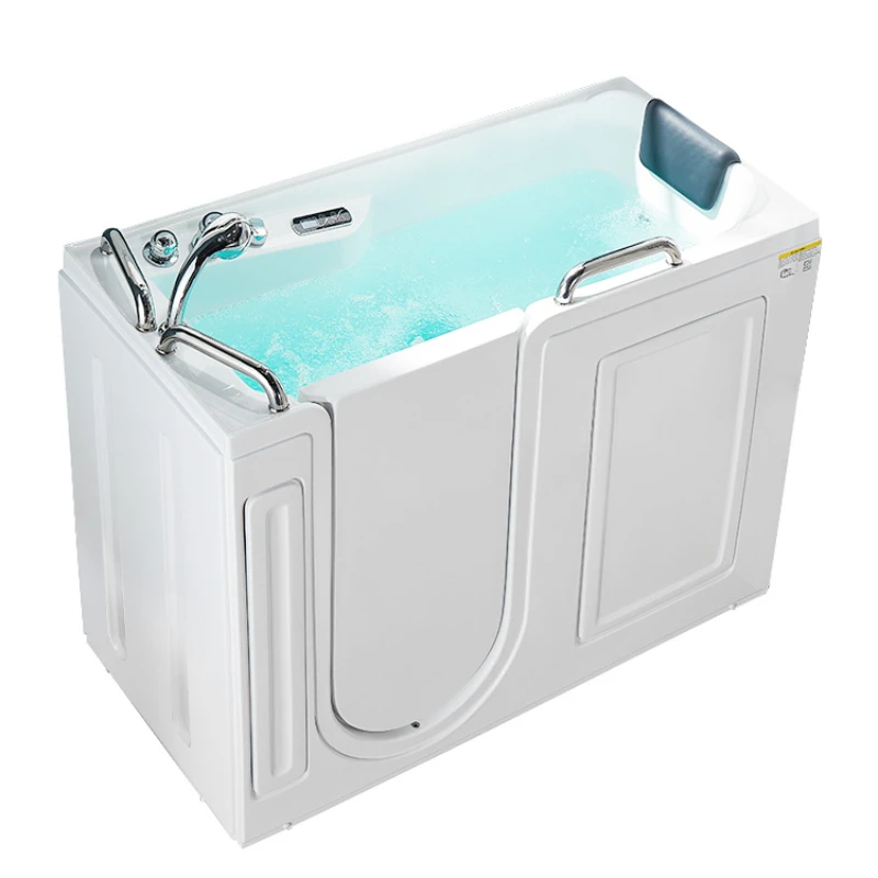 Special bathtub for the elderly, with barrier-free side opening and walk-in, 1.3M cylinder with deep acrylic unit.