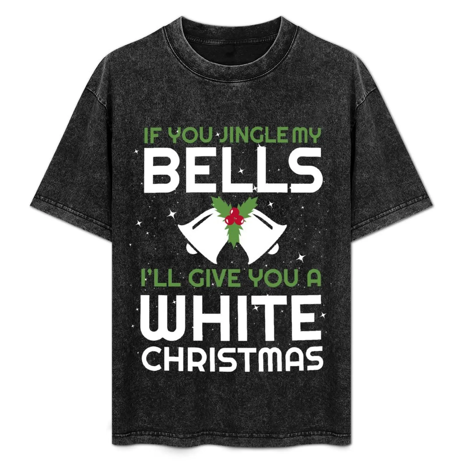 If You Jingle My Bell T-shirt de Noël blanc pour hommes, chemises unies, t-shirts graphiques