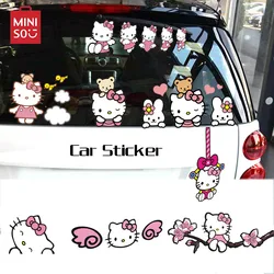 Sanrio Anime Hello Kitty Car Sticker Kawaii Kitty Cat Auto Window Decals Rear Windshield Stickers Car Decor Sticker Laptop Decal