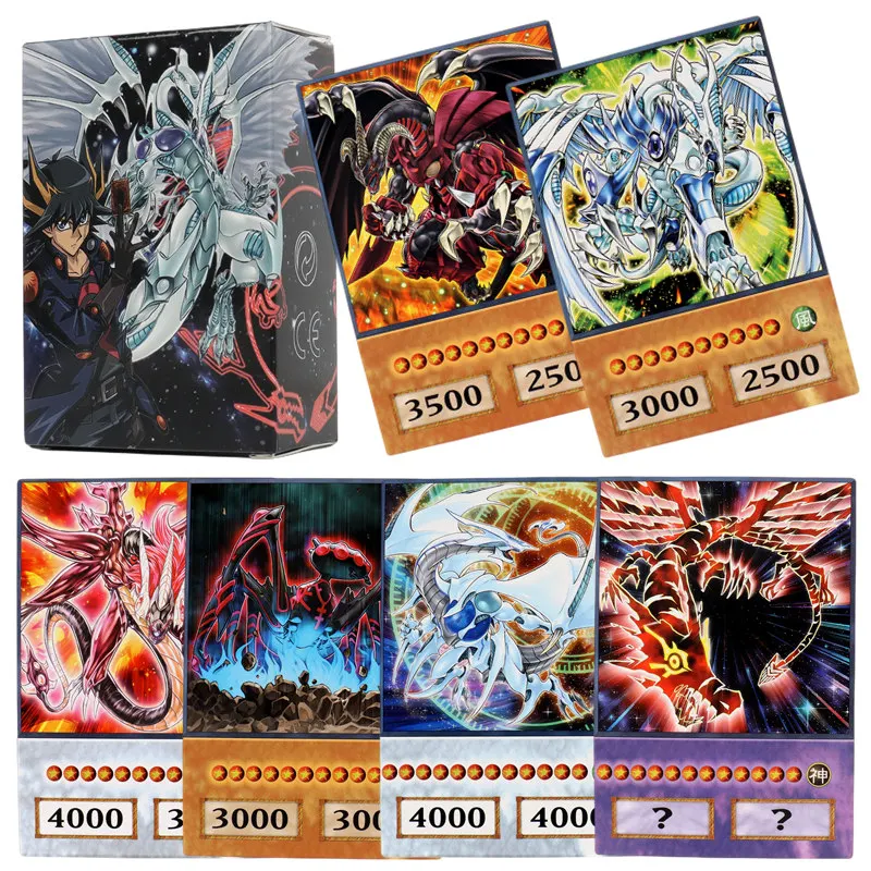 100 Stück Yu-Gi-Oh-Karten im Anime-Stil, blaue Augen, dunkler Magier, Exodia Obelisk, Slifer Ra Yugioh, DS5, klassische Proxy, DIY-Karte, Kindergeschenk