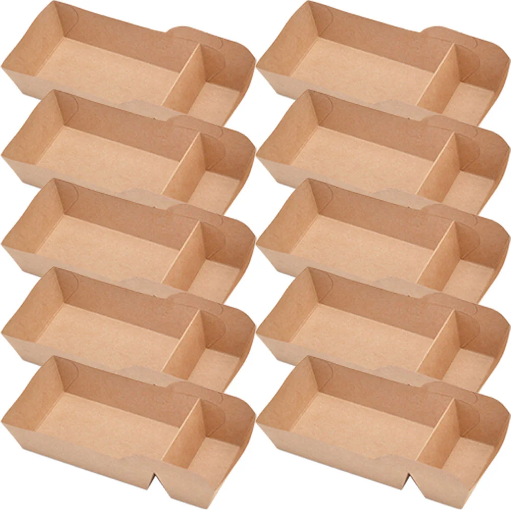 

50 Pcs Kraft Paper Snack Box Food Trays Popcorn Container Carton Cup Boxes French Fries Serving Holder