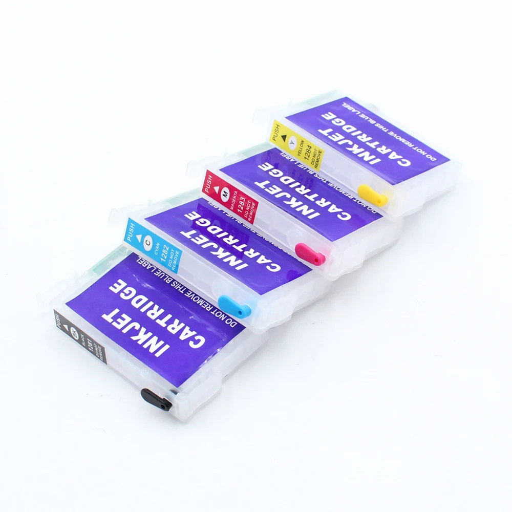 4 Colors 128 T1281-T1284 Refillable ink cartridge for EPSON S22 SX125 SX130 SX230 SX235W SX420W SX425W SX430W SX435W printer