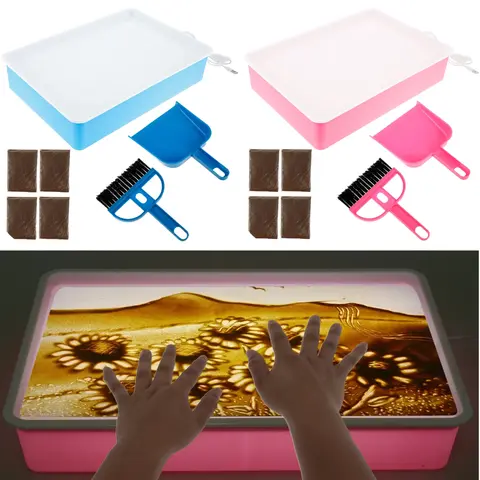 ABS children's handmade DIY sand painting box with built-in LED soft light imagination sand painting fun handmade art kit
