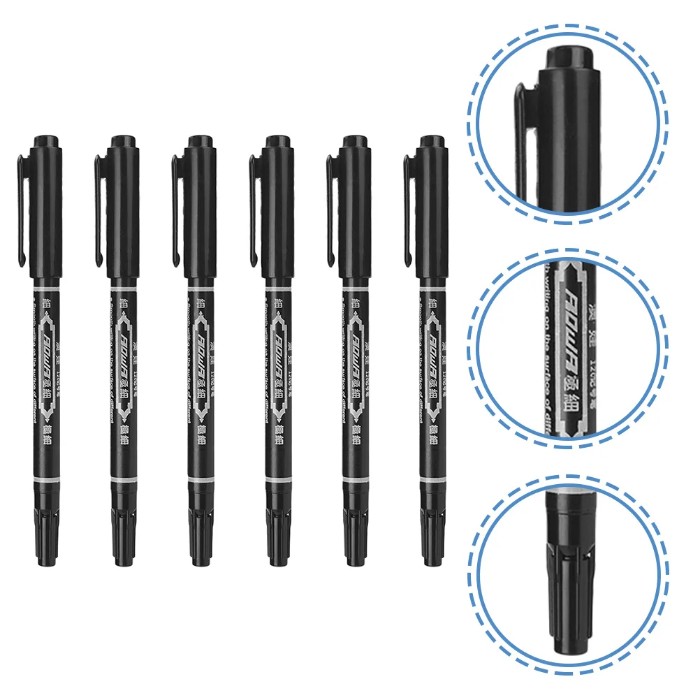 

6Pcs Eyebrow Tattoo Pen Professional Fine Oil Markers for Brow Mapping and Lip Tattooing Portable Beauty Marker Tools