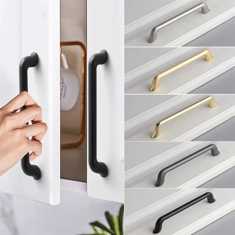 Modern Bathroom Cabinet Furniture Handle Wardrobe Drawer Knob Home Kitchen Decoration Gold Grey Black Hardware Accessories