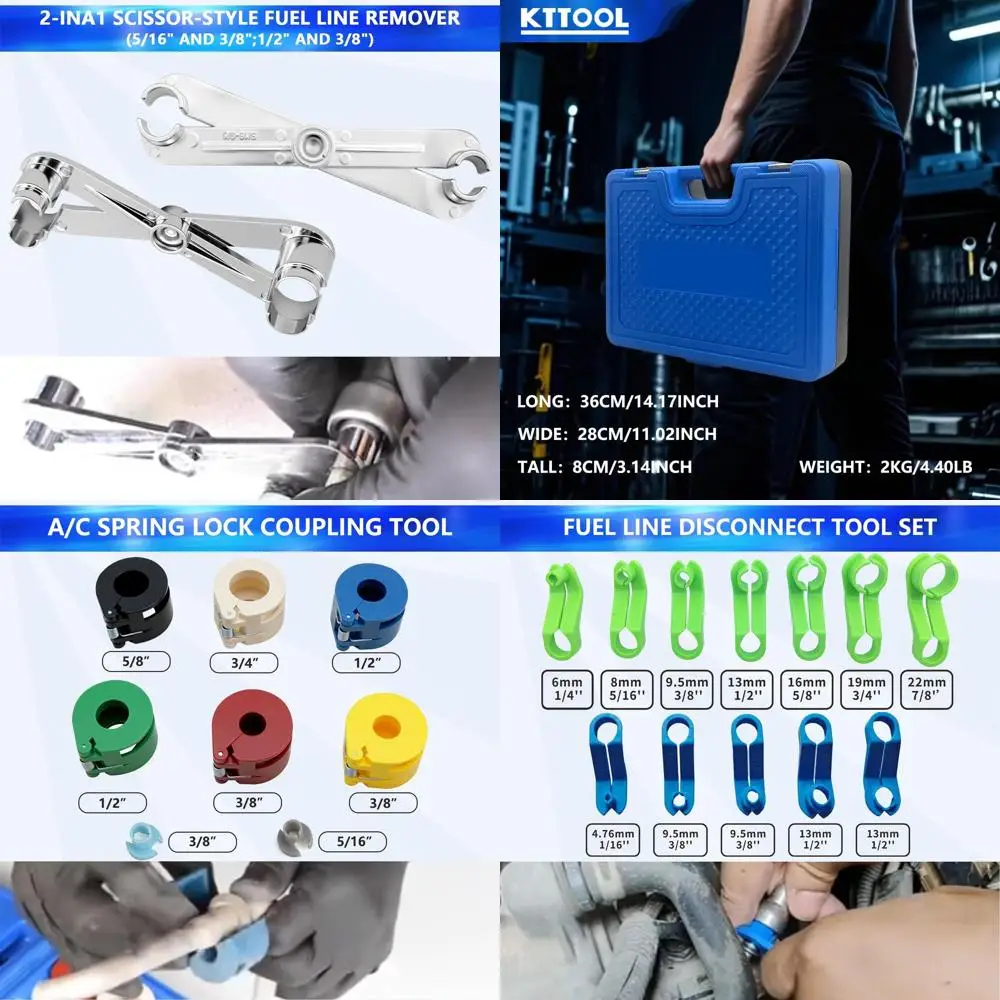 46pcs Master Quick Disconnect Tool Set Fuel Line Disconnect Tool Kit for Automotive A/C Fuel & Transmission Systems, Fuel Line R