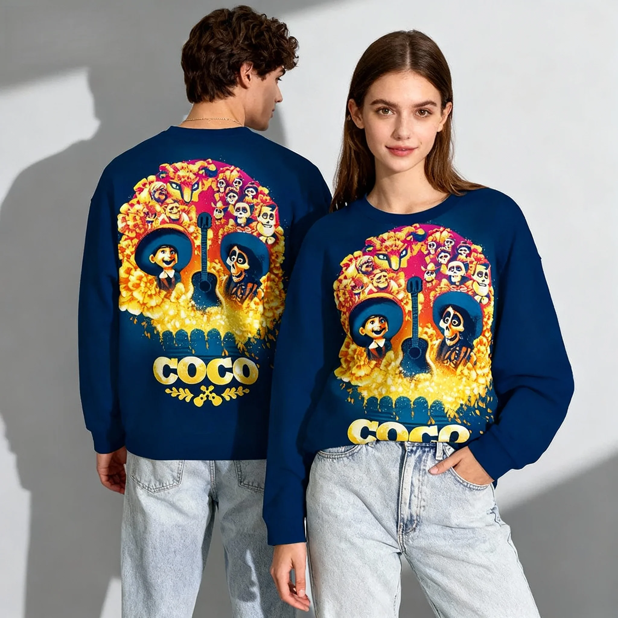 الخريف/الشتاء ديزني عيد الميلاد سلسلة ميكي توي ستوري حلوة باردة المتضخم المرأة الشارع الكبار الأطفال جولة الرقبة هوديي #1