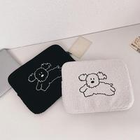 Universal Laptop Bag Comfortable Touch Tablet Storage Case Plush Lovely Embroidery Dog 11/13Inch Tablet Handbag  Dust-proof