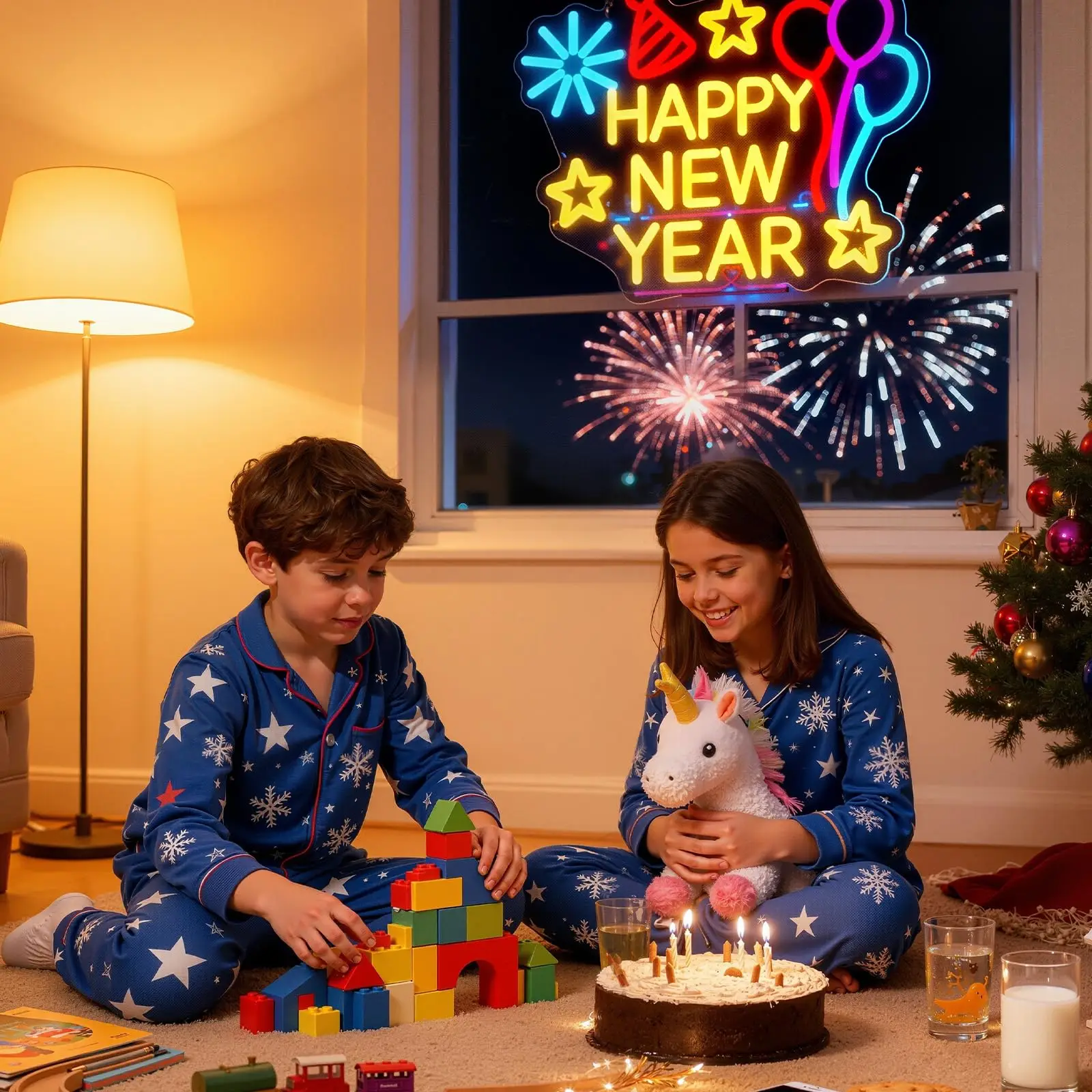 2026 سنة جديدة سعيدة النيون بالون USB بالطاقة LED تضيء تسجيل جدار ديكور لغرفة النوم مهرجان الربيع لوازم الحفلات #6