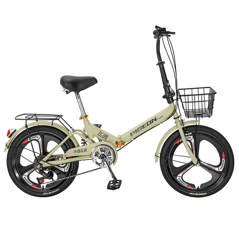 Foldable 20 Inch Lightweight Portable Bicycle Shock Absorbing Multi Speed Folding Bike Commuter Urban Men Women Student Adult