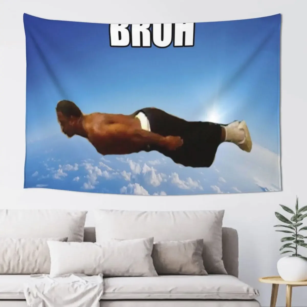 bruh flying midget Tapestry Room Decor Aesthetic Living Room Decoration Tapestry