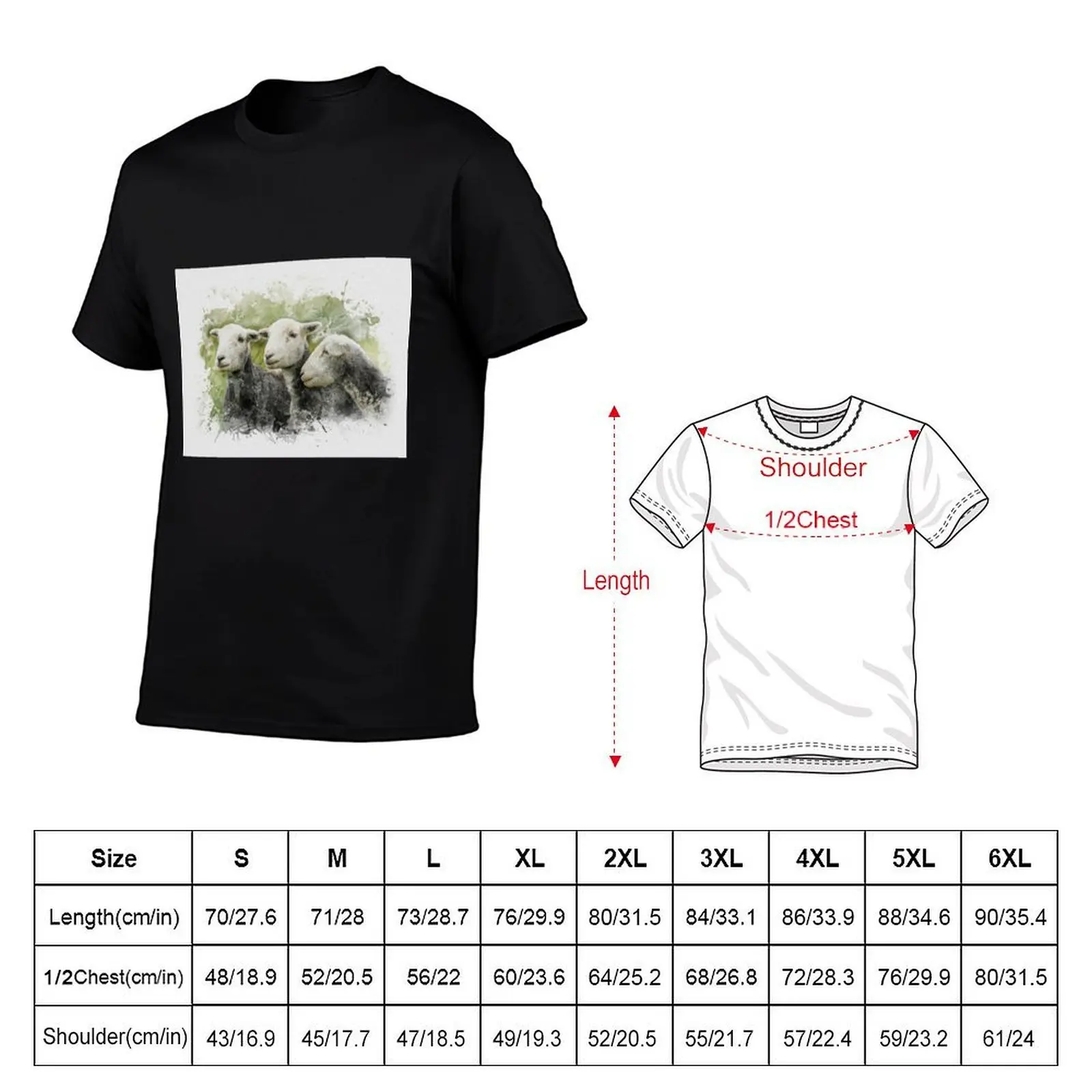 Three Herdys Watercolour Photograph T-Shirt g man t shirts for men anime t shirts for man T-Shirt