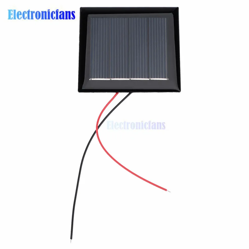 5pcs Micro Solar Board Photovoltaic 5Pcs 2V120MA Solar Cells With Wires Solars Epoxy Plate DIY Projects Toys 54x54mm