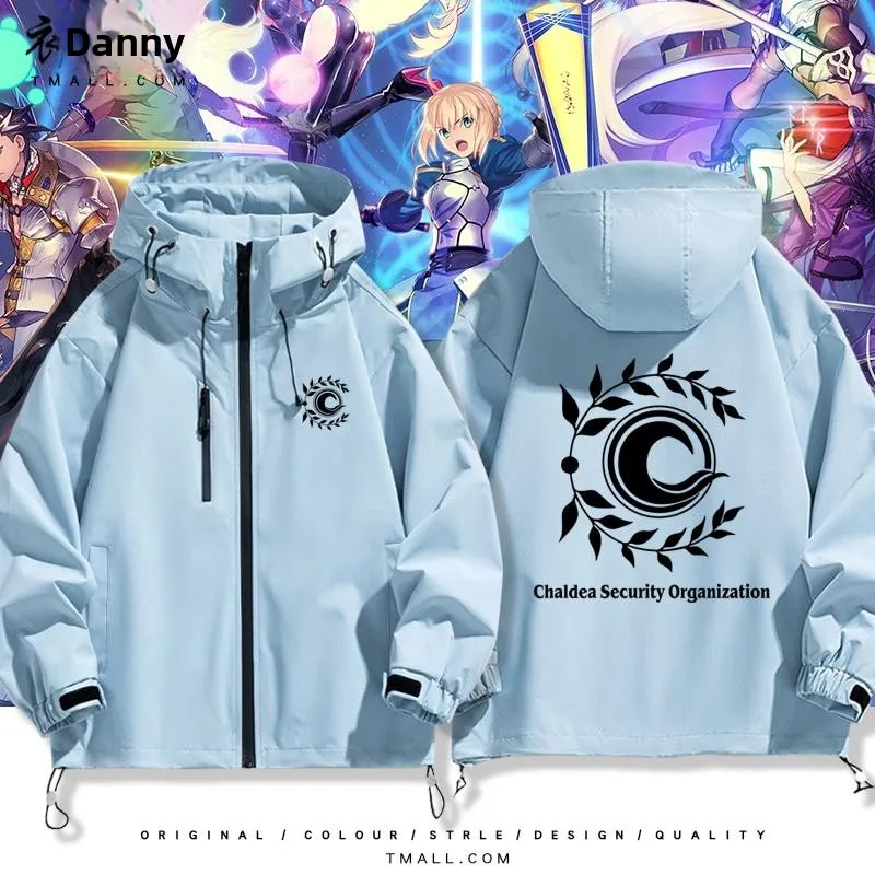 

Saber King Fate Cosplay Jaet Autumn Winter Coat Cido Logo Windproof Outerwear Youth Faion Long Sve Hooded Zipper
