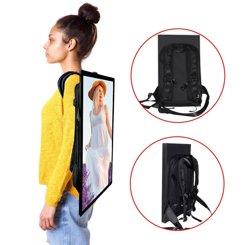 

HD Lcd 21.5 inch Advertising Screen Digital Advertisement Outdoor Wifi Lcd Screen Outdoor Digital Backpack For Advertisement