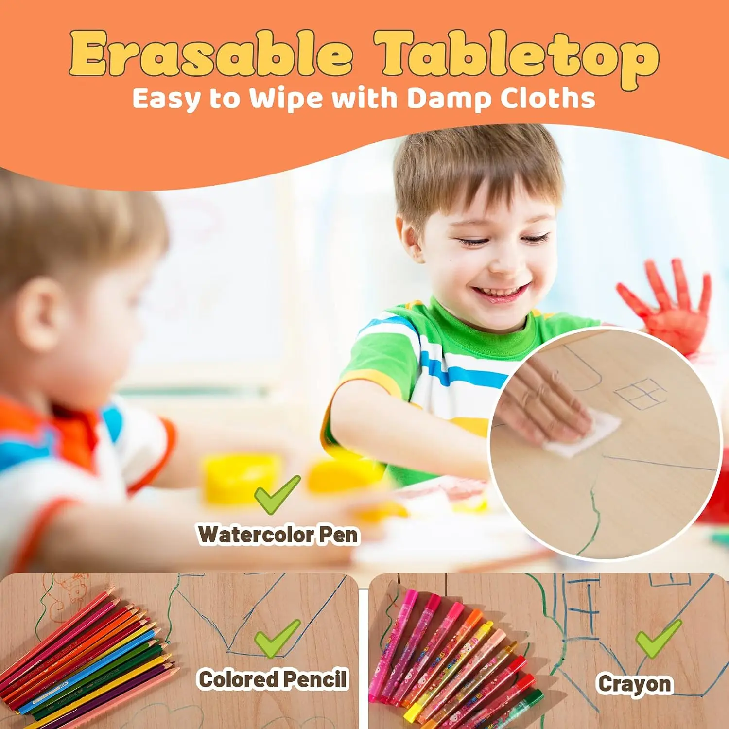 Kids Table and 2 Chairs Set, H - огляд і ціна Art Craft Toddlers