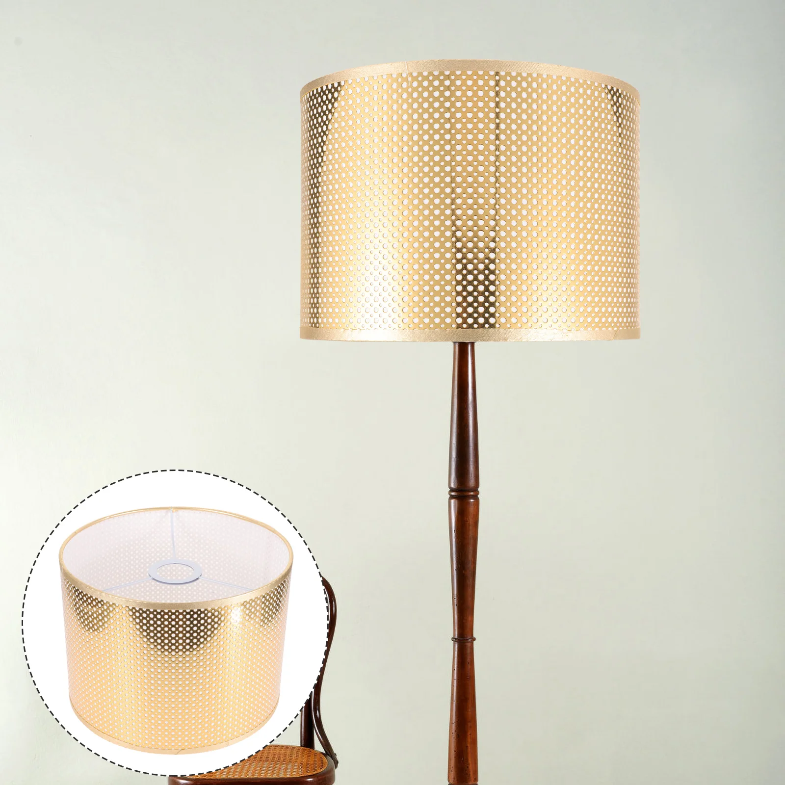 Desk Light Lamp Shade Replacement Drum Shades for Table Lamps Unique Wrinkle Floor Modern Golden Lampshade Large