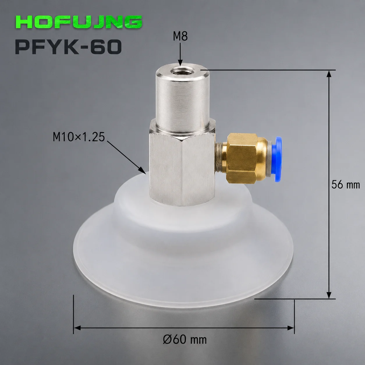 Industrial Pneumatic Vacuum Suction Cup PFYK-60 80 95 Single Layer Silicone Manipulator Accessories for Enhanced Gripping