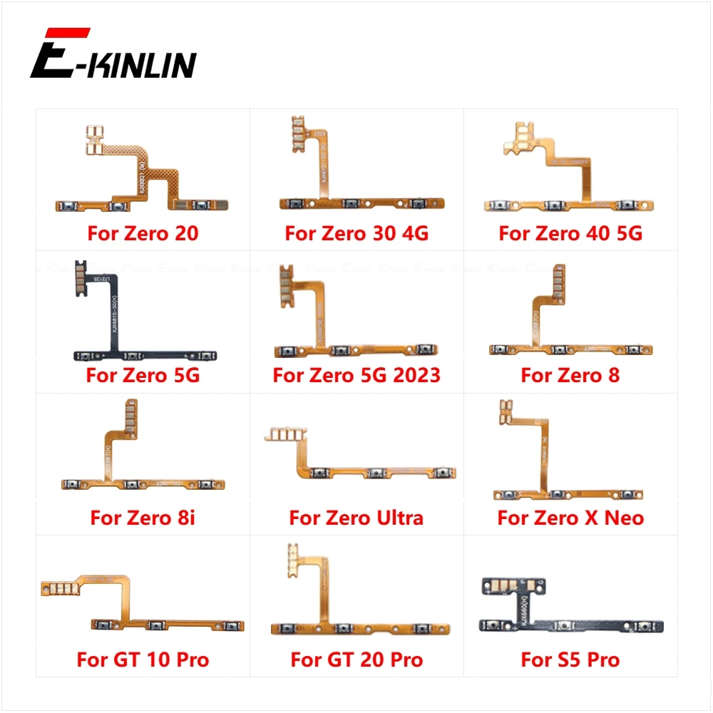 Switch Power ON OFF Key Mute Silent Volume Button Flex Cable For infinix Zero 20 30 4G 40 5G 2023 8 8i X Neo Ultra GT 10 Pro S5
