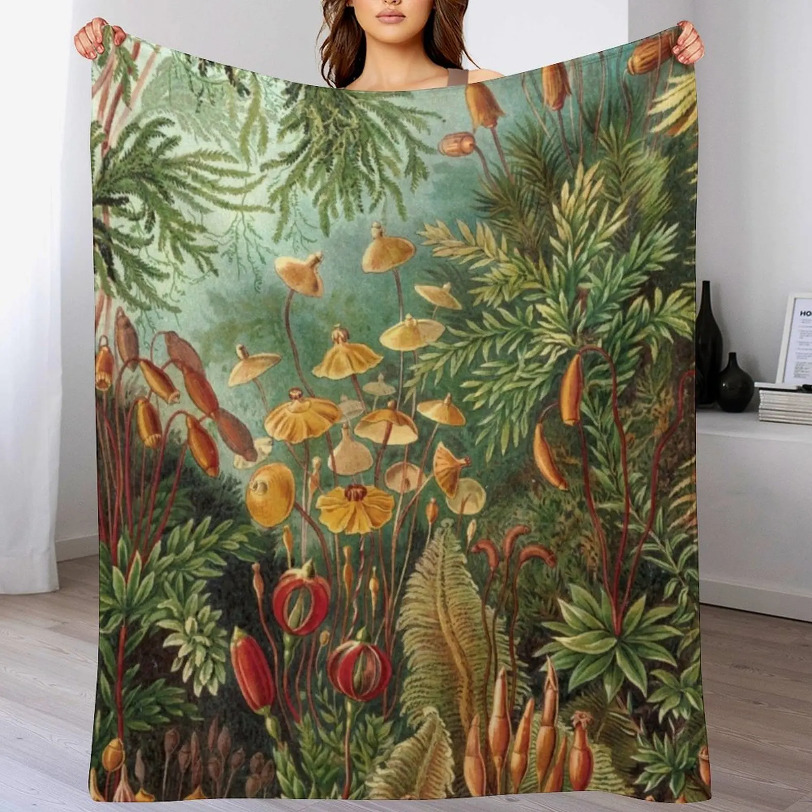 

Vintage Plants Decorative Nature Painting Illustration Artwork Throw Blanket Decorative Sofa Sofas Blankets