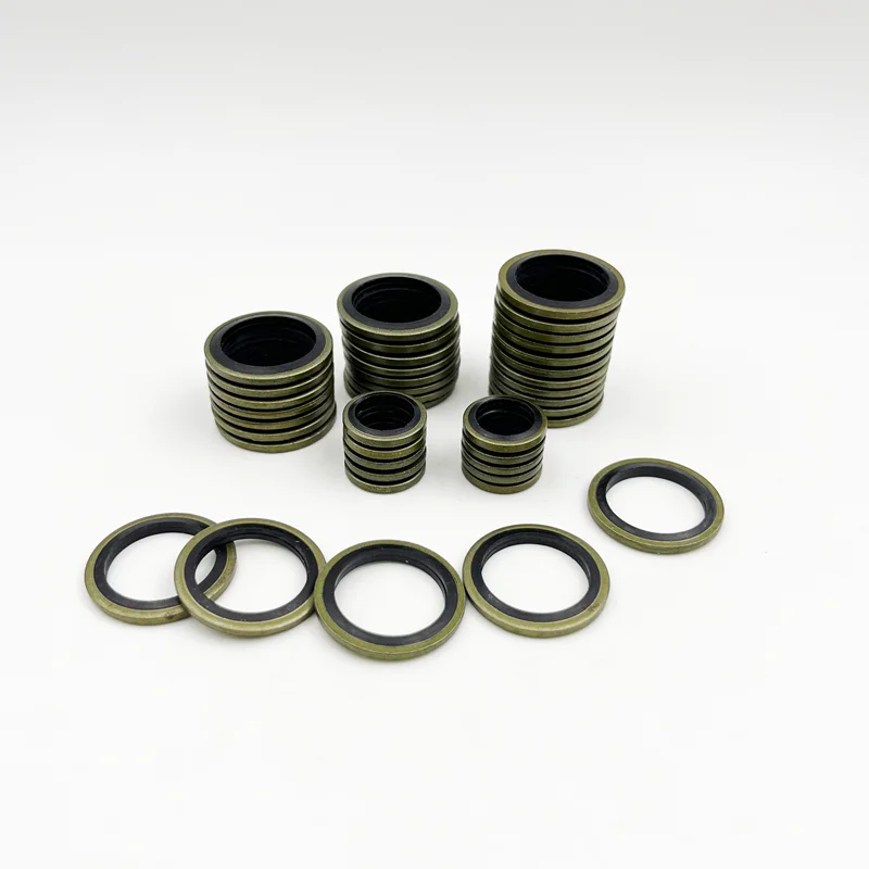 NBR Metal Bonded Sealing Washer High Press Hydralic Oil Resist Rubber O-Ring Oil Drain Screw Combined Pipe Plug Seal Washer Set