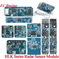 1 unidad-5 piezas HLK-LD2410 LD2410B LD2410C LD2450 LD1030 LD1020 LD2411 FMCW MM módulo Sensor de Radar de presencia humana de movimiento de onda milimétrica