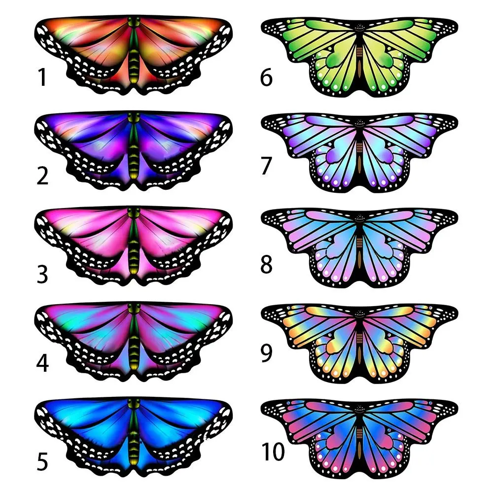 Kids Butterfly Wings Cape Girls Fairy Shawl Pixie Cloak Fancy Dress Costume Gift