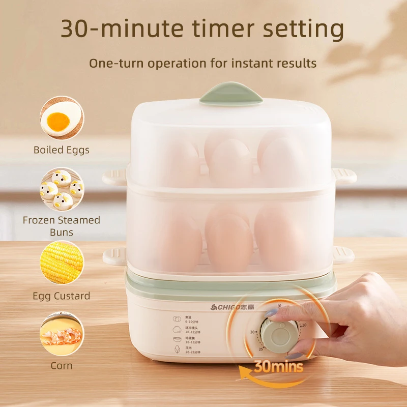 

Egg Steamer Egg Cooker Mini Egg Boiler Steamer Breakfast Maker Multi-Function Egg Cooker High-Temperature Protection with Timer