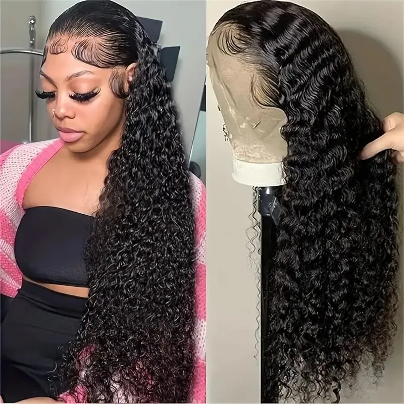 Rosabeauty 40 Inch 13x4 13X6 Deep Wave 150% Lace Front Human Hair Wig 5X5 Glueless Ready To Go Curly Wig Nature Color For Women