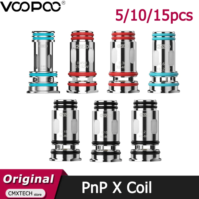 5/10/15 шт. катушка VOOPOO PnP X 0,15/0,2/03/0,6/0,45/0,8/1,0 Ом для картриджа PnP X Pod/Drag S2 X2 5/Vinci Spark 100 220/VINCI E120