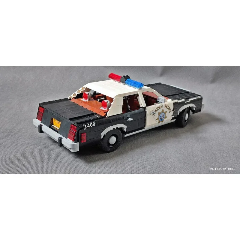 MOC- 130074 Nuevo modelo de bloques de construcción de patrulla de carretera de coche de policía Civil, modelo 1763, piezas para niños, bloques de construcción de Navidad, regalos de juguete