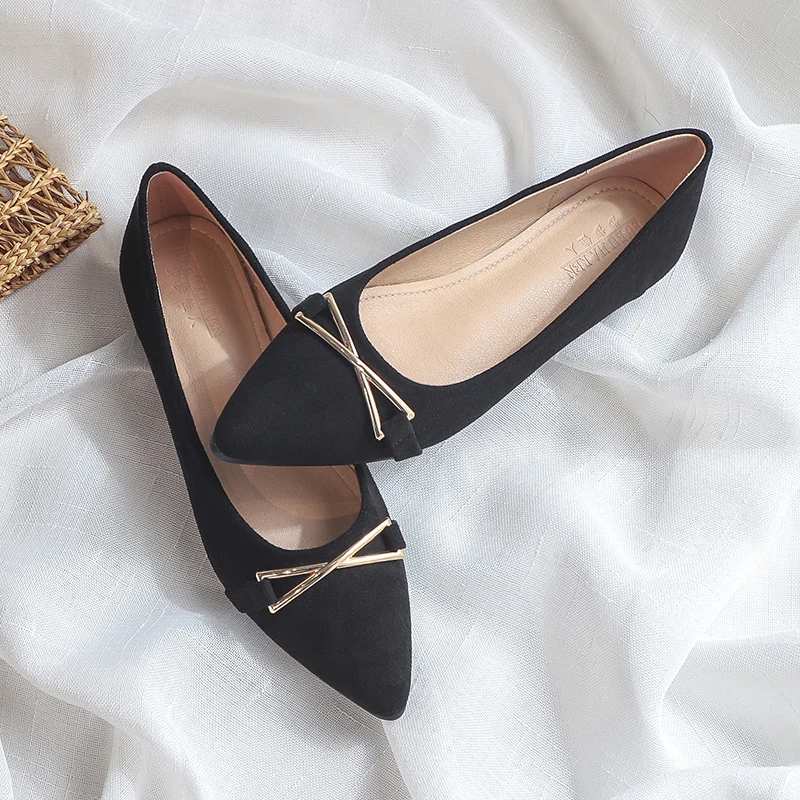 Pointed Flat Sole Nude Shoes 2022 Summer New Shallow Mouth Small Size 31 32 33 34 Scoop Shoes Flat Heels Sandals Women Dark Blue