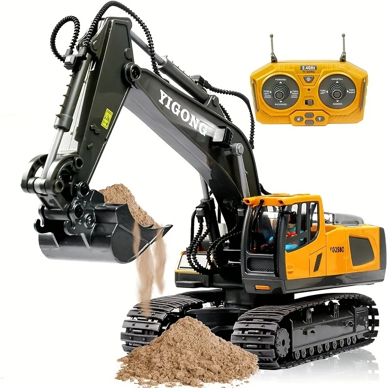 

Remote-controlled excavator toy, suitable boys aged 6 to 11.