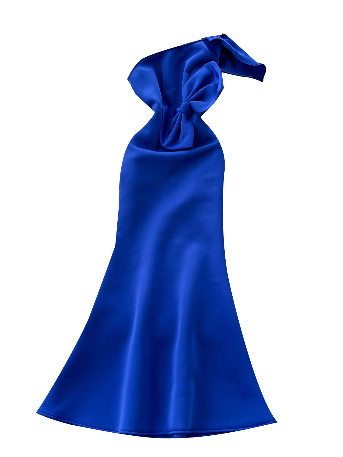 Abito da sera blu Design unico da donna Vita con nodo 3D Dimagrante oulder off Fi Tail Dr Coreano Sle Vita alta
