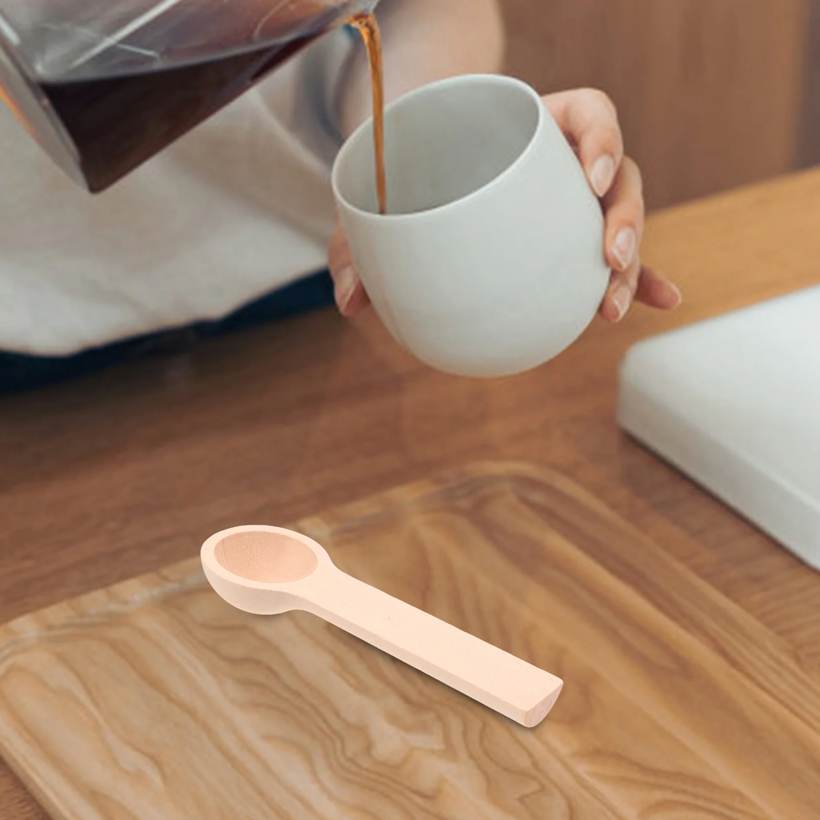 

8Pcs Creative Wood Spoons Mini Tea Coffee Salt Scoops Loose Leaf Tea Scoop Condiment Spice Dessert Kitchen Supplies