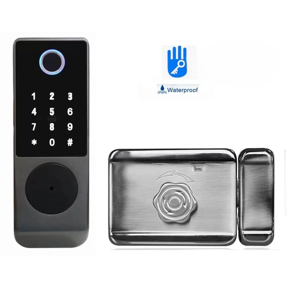 Waterproof Keyless Door Lock Tuya APP TTlock Door Lock Fingerprint Electric Intelligent Smart Door Lock