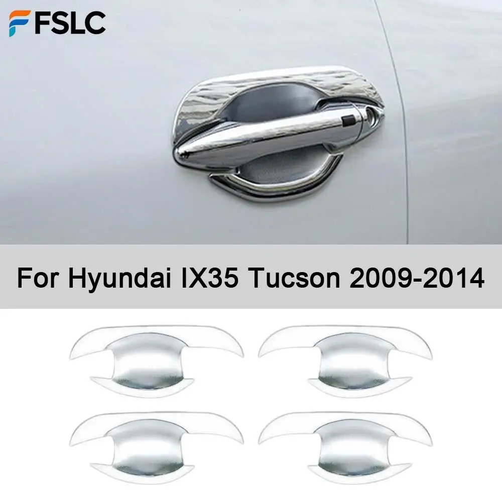 Car Upgrade For Hyundai IX35 Tucson 2009-2014 ABS Chrome Door Handle Bowl Covers Trim Exterior Anti-Scratch Styling Accessories