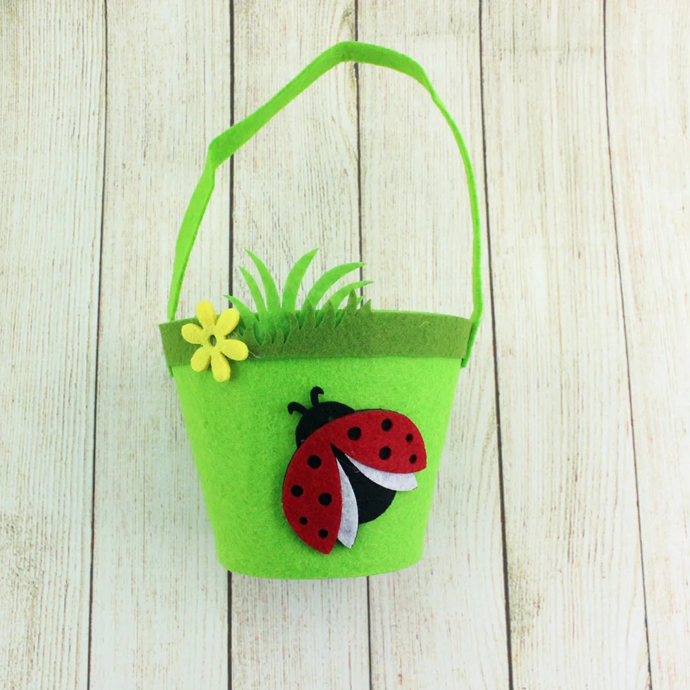 

Easter Eggs Basket Adorable Portable Easter Bag for Egg Hunts Easter Favors Gifts Candies Treats Goodies (Ladybird)