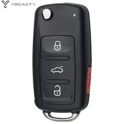 YOCASTY Remote Flip Car Key Shell For VOLKSWAGEN For VW Phaeton Touareg 2002-2010 Replacement Case Cover KR55WK45032
