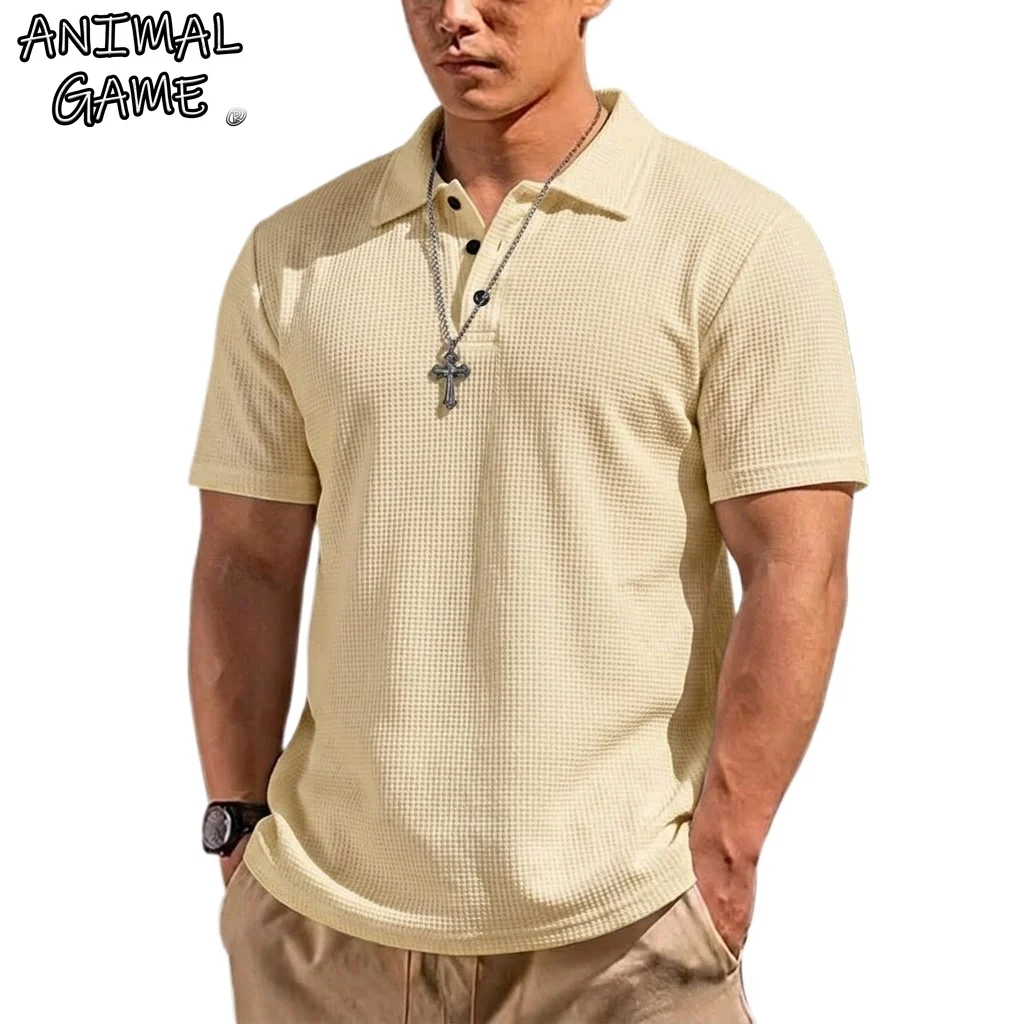 Sommer Herren Kurzarm Poloshirts mit Kragen Einfarbige T-Shirts für Männer Leichte Gym-Shirts Schnelltrocknende Herrenhemden Luxuriöse Herrenmode
