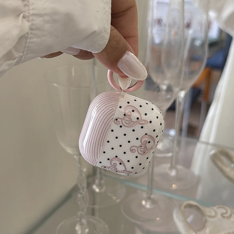 Korean Polka Dot Musical Symbols Cute Earphone Cover For Apple Airpods 4 3 2 Pro 3 Case Silicone Headphone Cases For Airpod Pro2